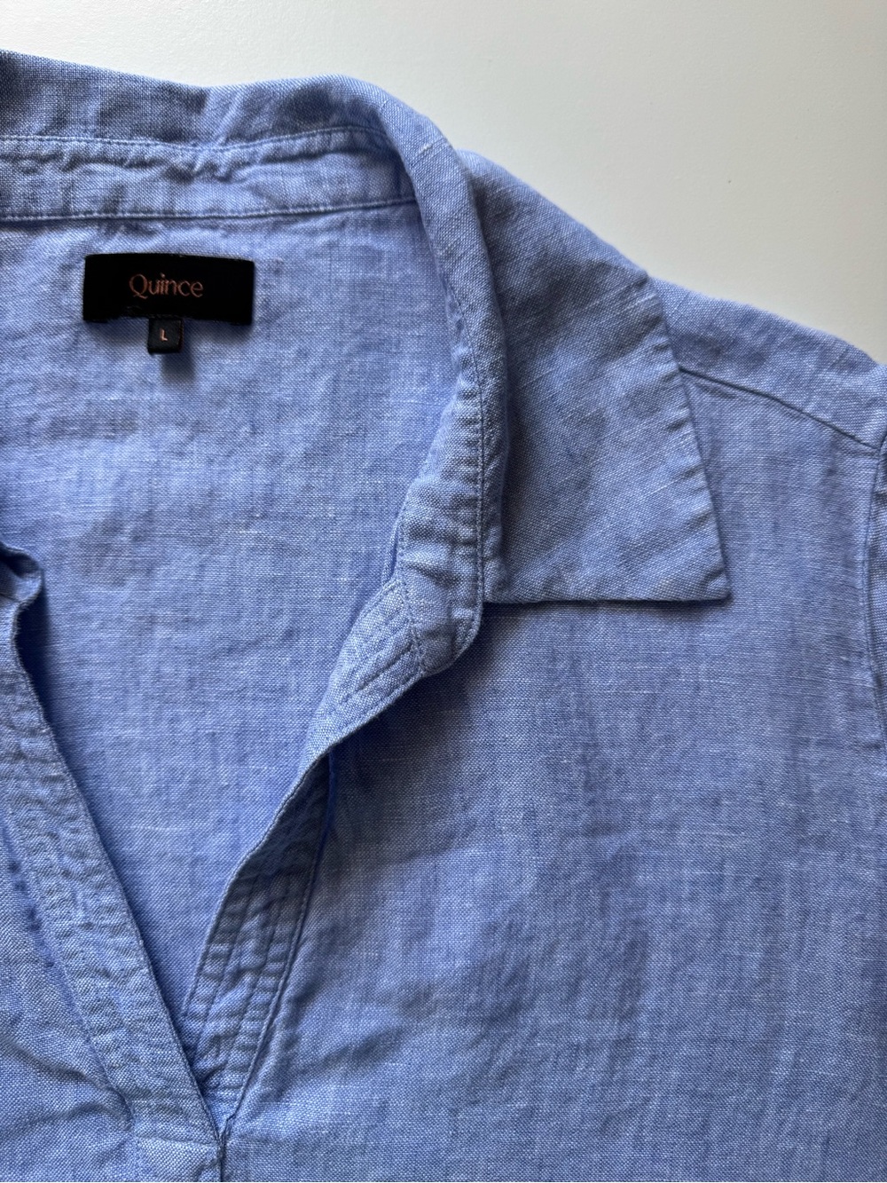 Quince European Linen Popover Mini Dress – French Blue - Picture 7 of 10
